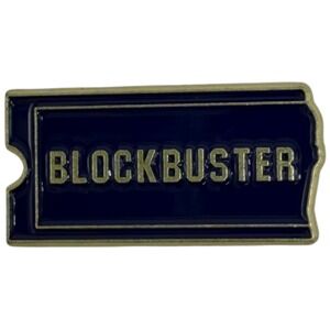 Blockbuster Video Movie Ticket Enamel Pin Gold Tone Lapel Pin Collectible
